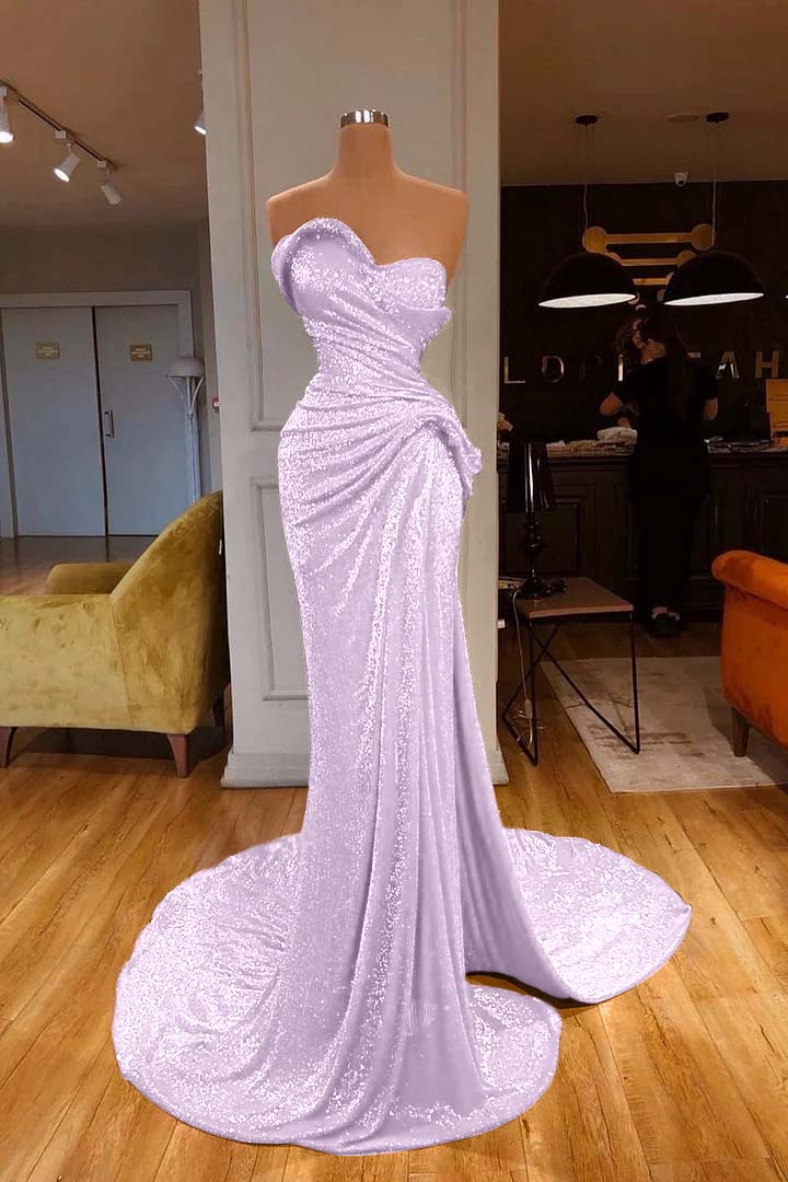 Mermaid Prom Dress Sleeveless Sweetheart Sequined Formal Dress