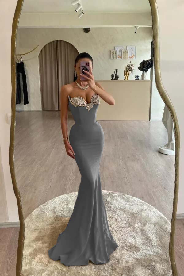 Mermaid Prom Dress Sweetheart Beaded Formal Dress