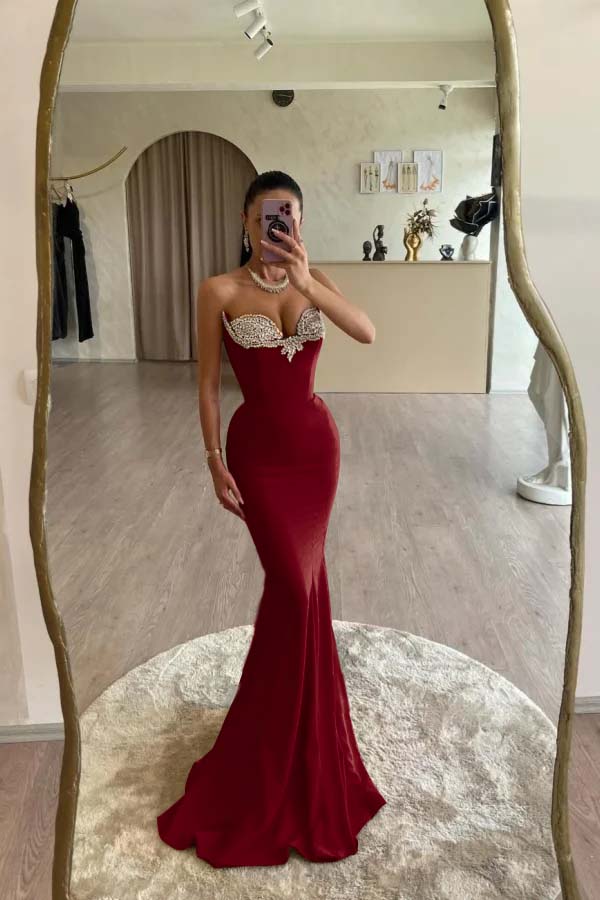 Mermaid Prom Dress Sweetheart Beaded Formal Dress