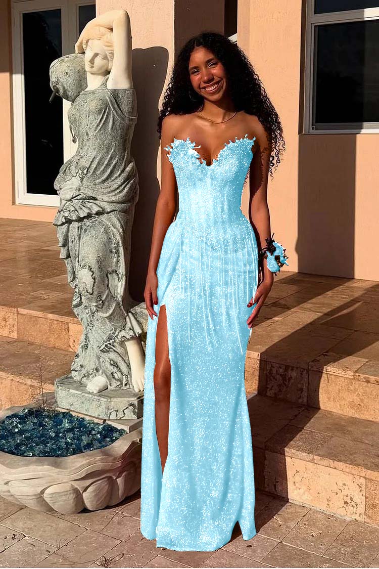 Mermaid Prom Dress Sweetheart Sleeveless Beaded Formal Dress