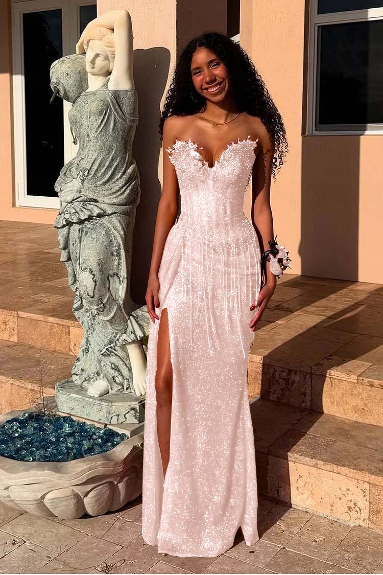 Mermaid Prom Dress Sweetheart Sleeveless Beaded Formal Dress
