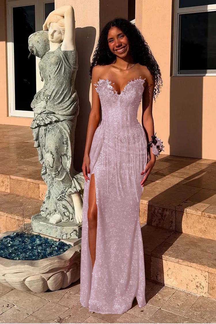 Mermaid Prom Dress Sweetheart Sleeveless Beaded Formal Dress