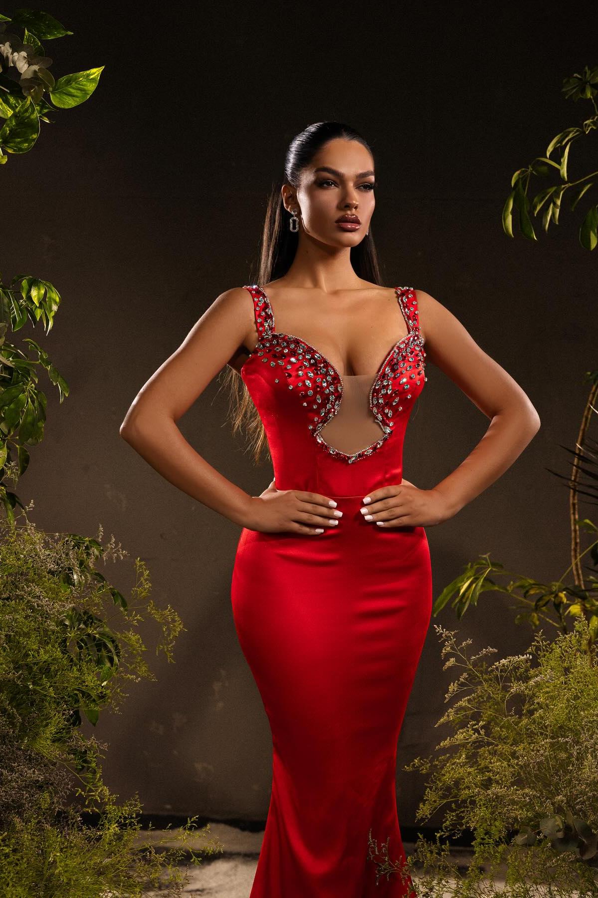 Mermaid Satin Off The Shoulder Sleeveless Red Prom Dress Formal Dress With Rhinestone