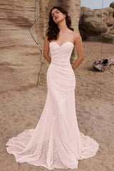 Mermaid Wedding Dress Sleeveless Sweetheart Beaded Formal Dress