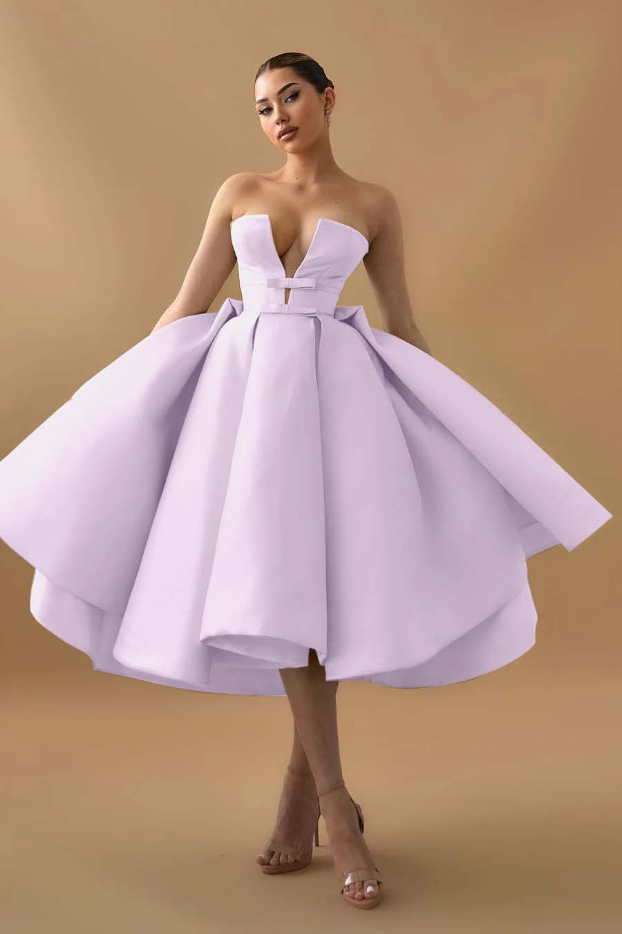 Mint Green Homecoming Dress Strapless Sleeveless A Line Cocktail Dress With Ruffles