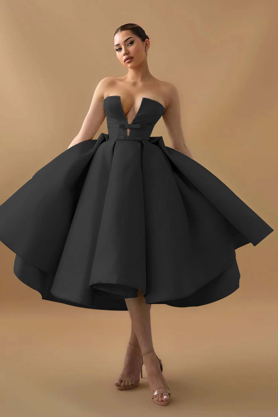 Mint Green Homecoming Dress Strapless Sleeveless A Line Cocktail Dress With Ruffles