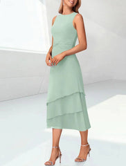 Mint Green Mother of the Bride Dress Chiffon Two Piece Wedding Guest Dress