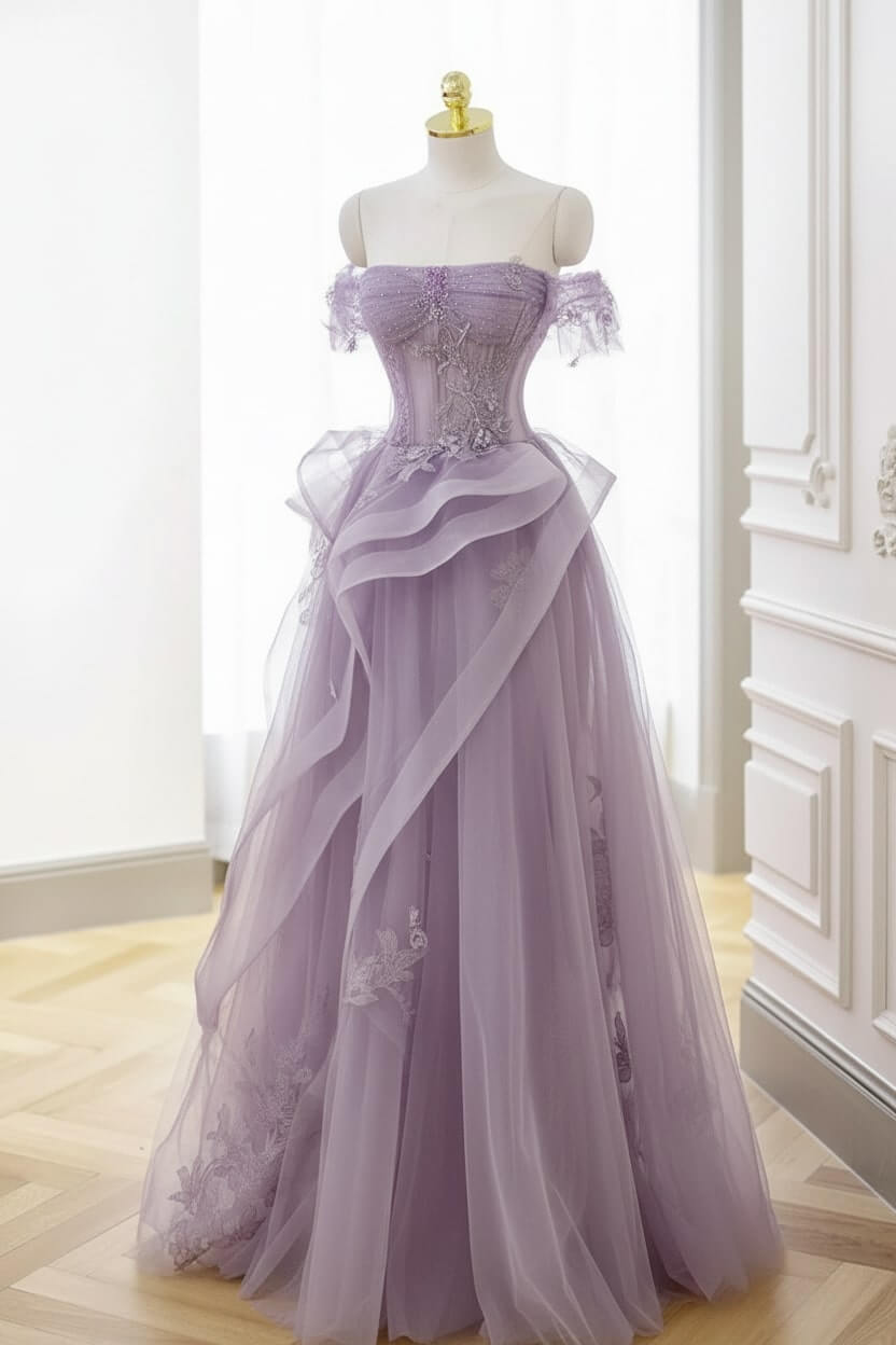 Mint Green Prom Dress Tulle Lace Long Elegant Corset Formal Party Evening Dress