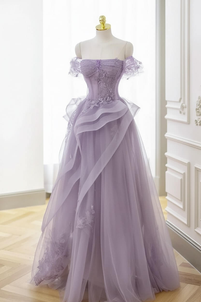 Mint Green Prom Dress Tulle Lace Long Elegant Corset Formal Party Evening Dress