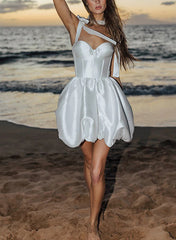 Modern Sweetheart Sleeveless Satin Reception Wedding Dress With Bow(s)