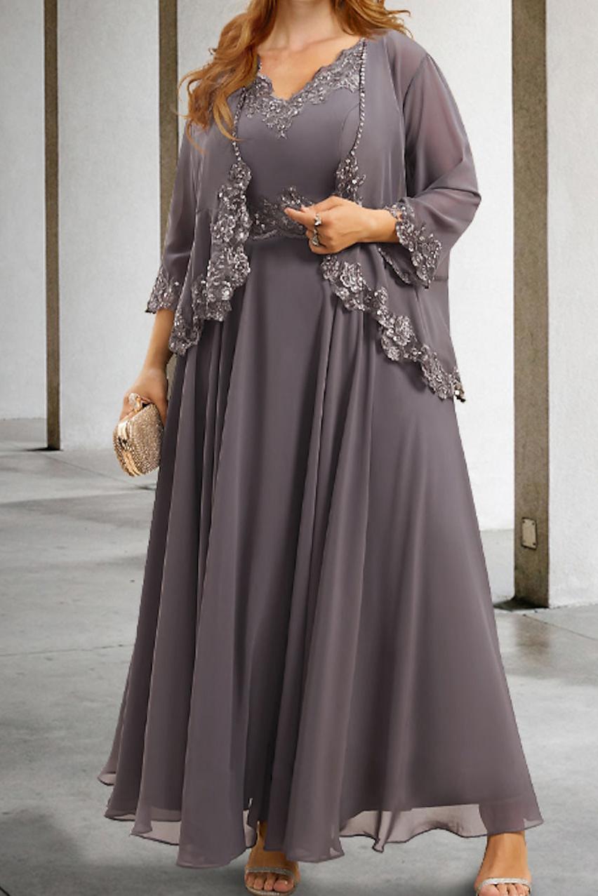 Mother of the Bride A Line Dresses Featuring Applique & Sequins