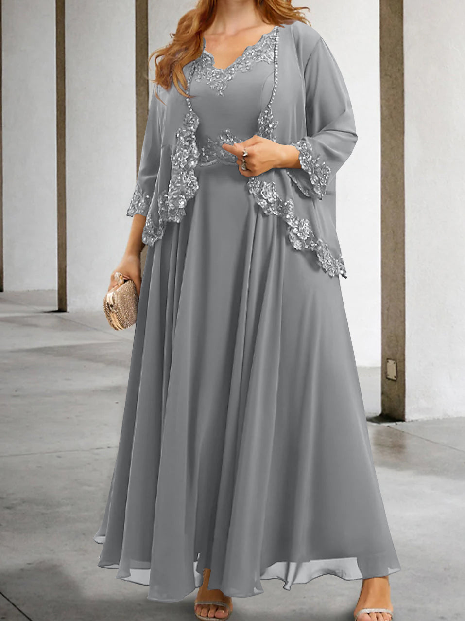 Mother of the Bride A Line Dresses Featuring Applique & Sequins
