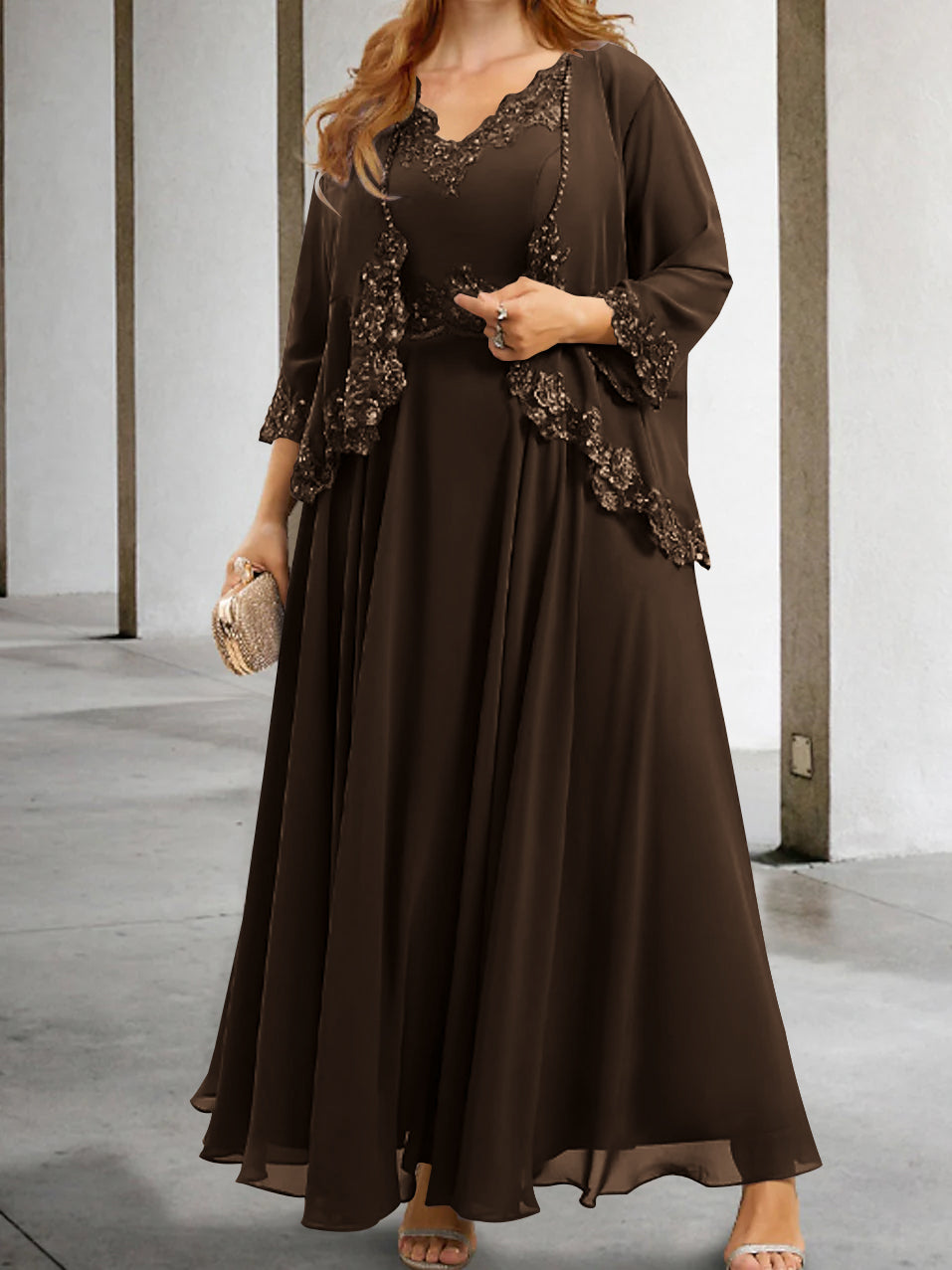 Mother of the Bride A Line Dresses Featuring Applique & Sequins