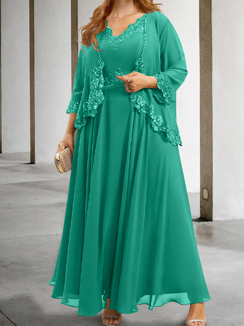 Mother of the Bride A Line Dresses Featuring Applique & Sequins
