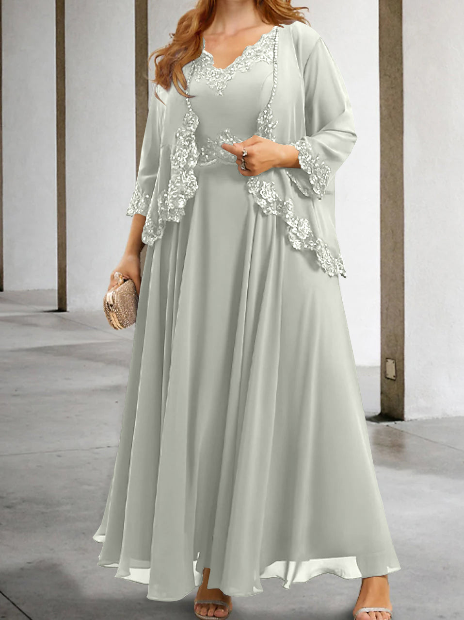 Mother of the Bride A Line Dresses Featuring Applique & Sequins