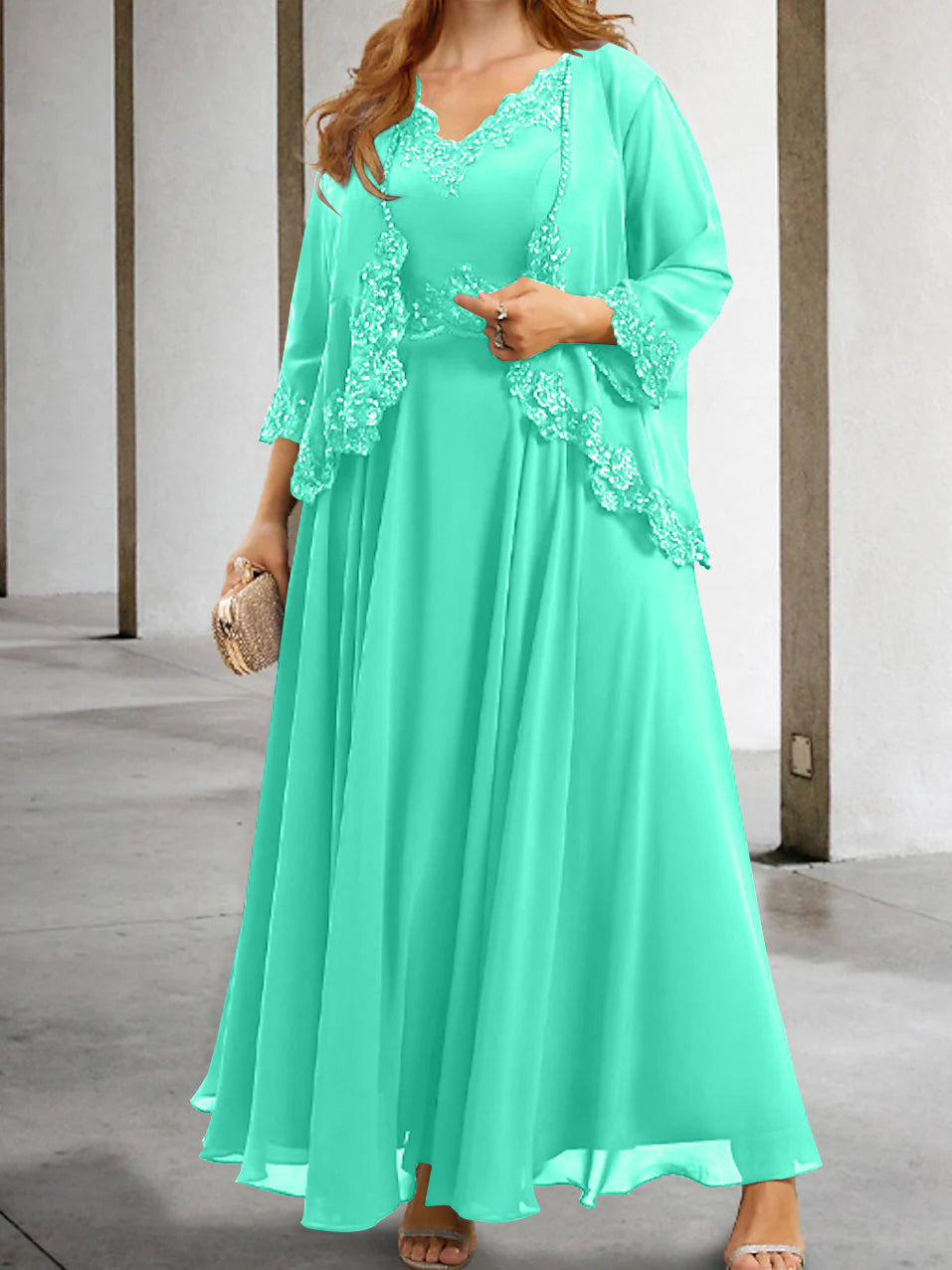Mother of the Bride A Line Dresses Featuring Applique & Sequins