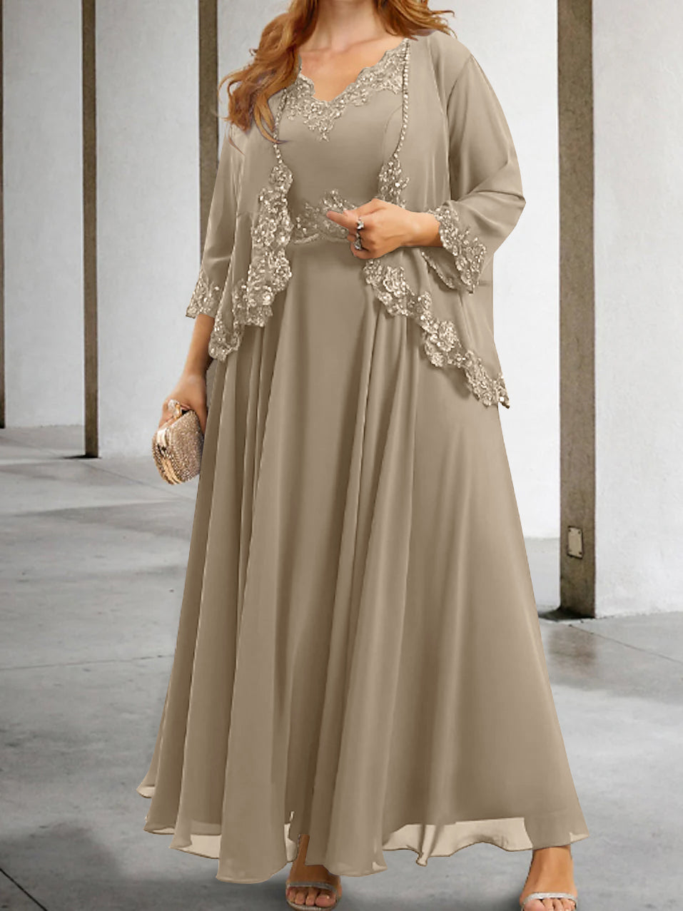 Mother of the Bride A Line Dresses Featuring Applique & Sequins