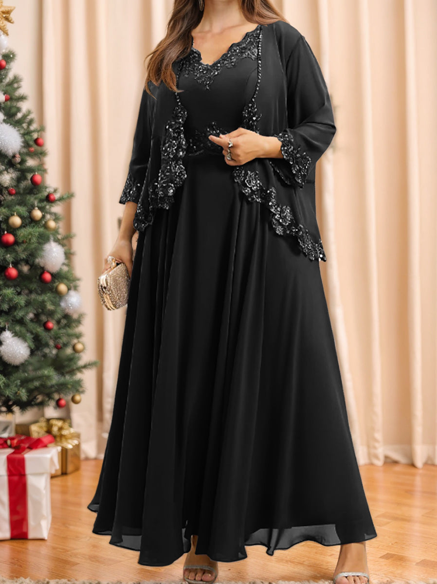 Mother of the Bride A Line Dresses Featuring Applique & Sequins