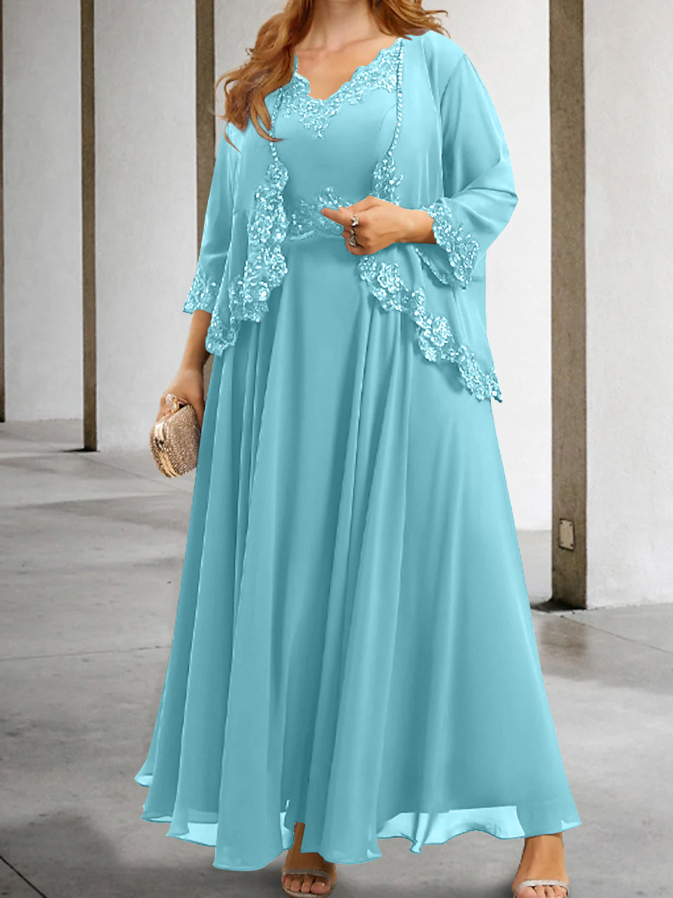 Mother of the Bride A Line Dresses Featuring Applique & Sequins