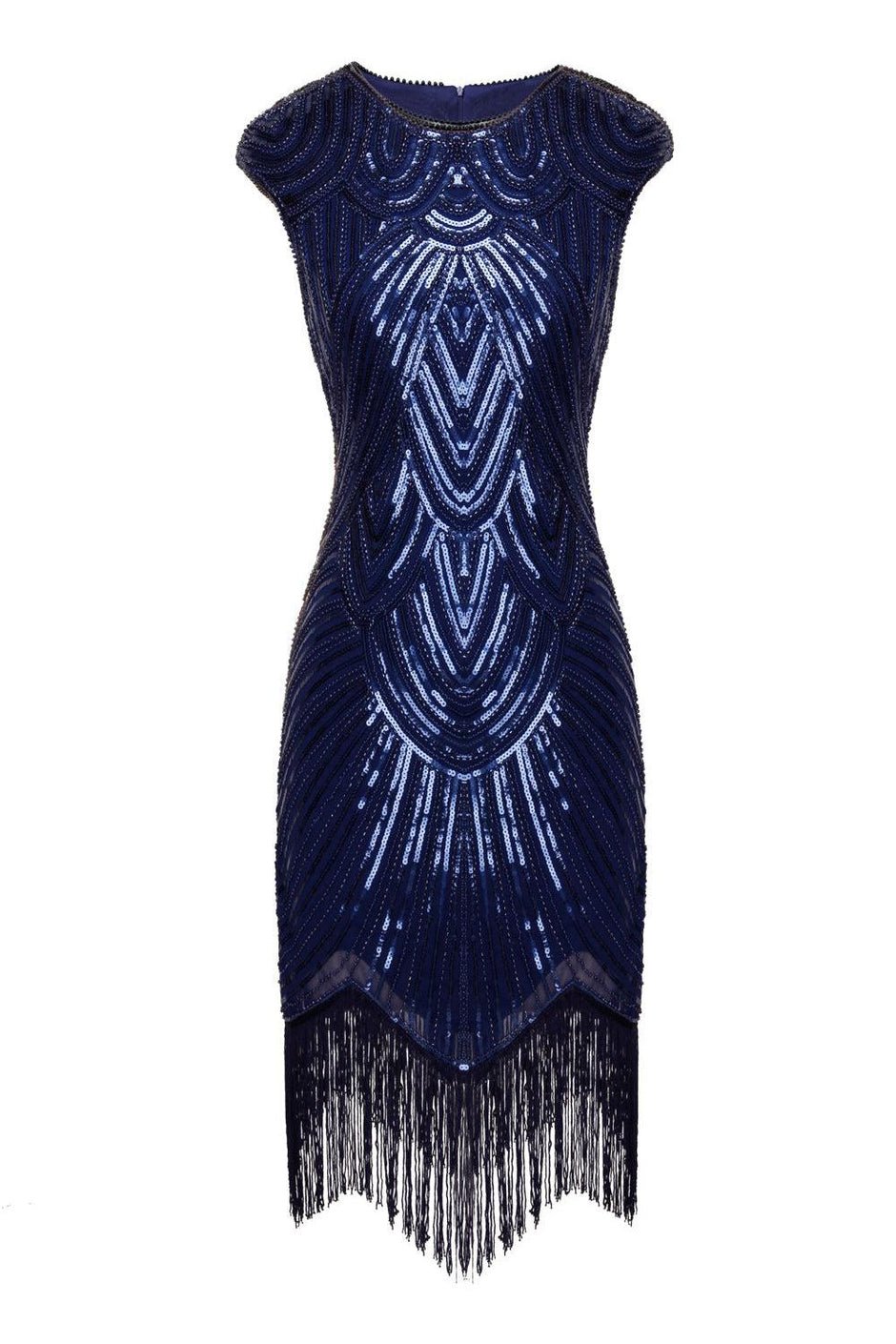 navy blue gatsby dress ZAPAKA Women Sequin Gatsby 1920s Dress Royal Blue Spaghetti Straps Short Sequined Flapper Dress with Fringes, Royal Blue / US12