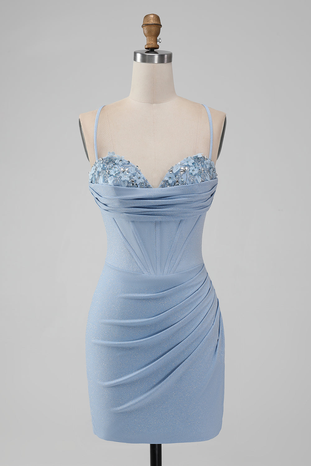Navy Homecoming Dress Beaded Corset Tight Short Cocktail Dresses