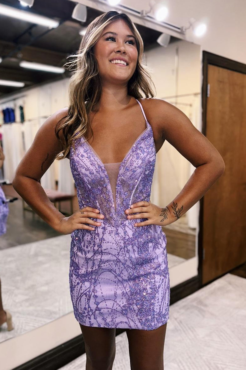 Navy Homecoming Dress Corset Sequin Tight Short Cocktail Dresses