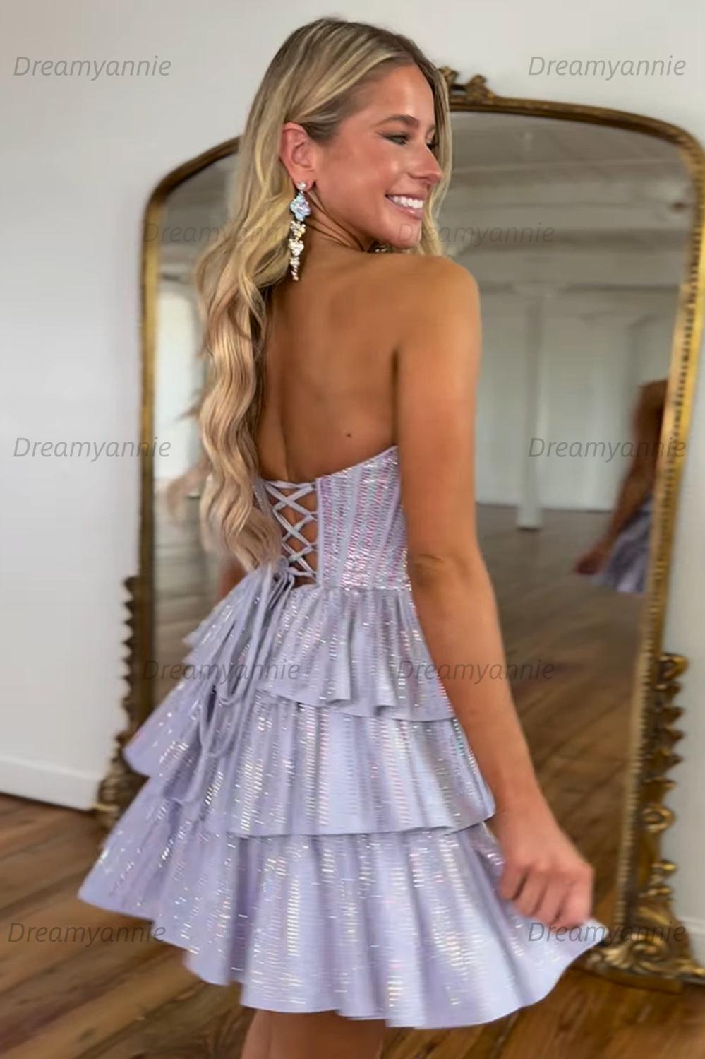 Navy Homecoming Dress Sweetheart Corset Short Cocktail Dresses With Ruffles