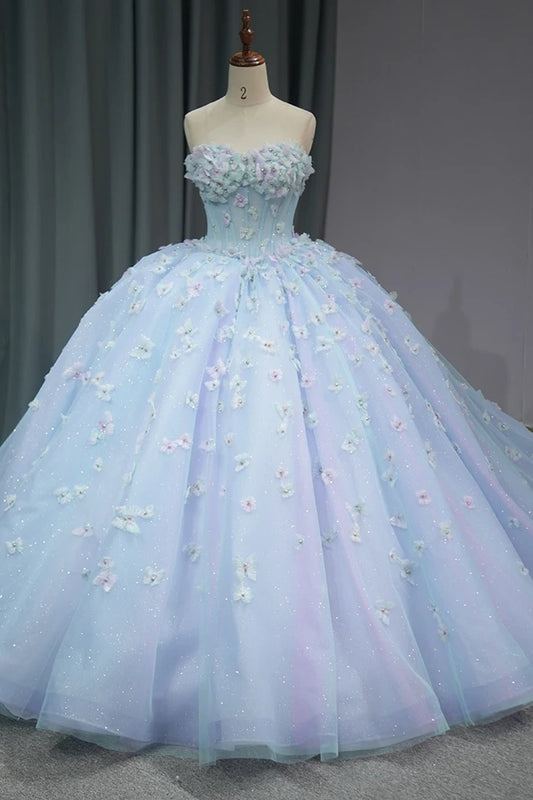 Purple Princess Quinceanera Dress 2024 Strapless Appliques Beads Birthday Party For 15Th Girls Ball Gown Dress