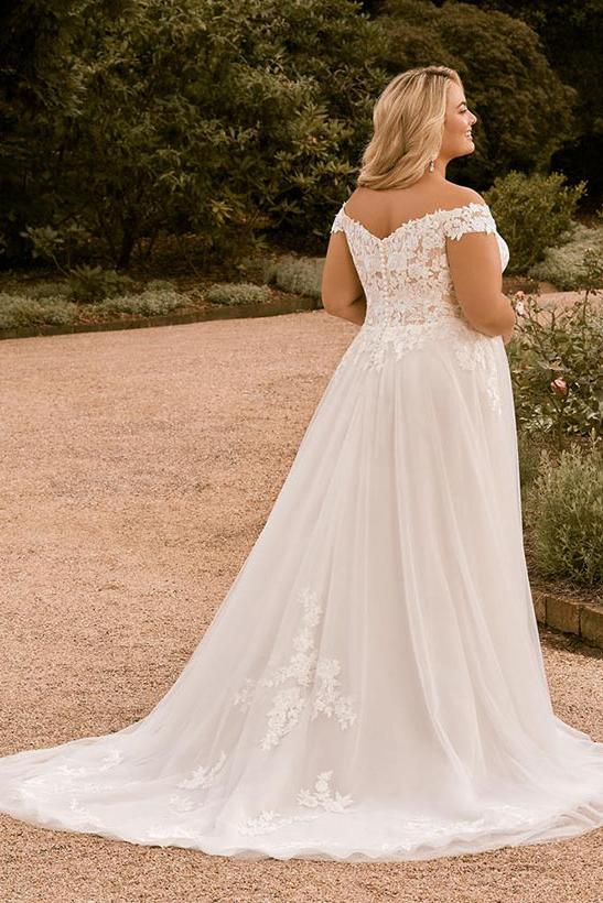 Off The Shoulder A Line Beach Wedding Dress