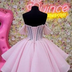Off The Shoulder Homecoming Dress A Line Corset Appliqued High Low Cocktail Dress