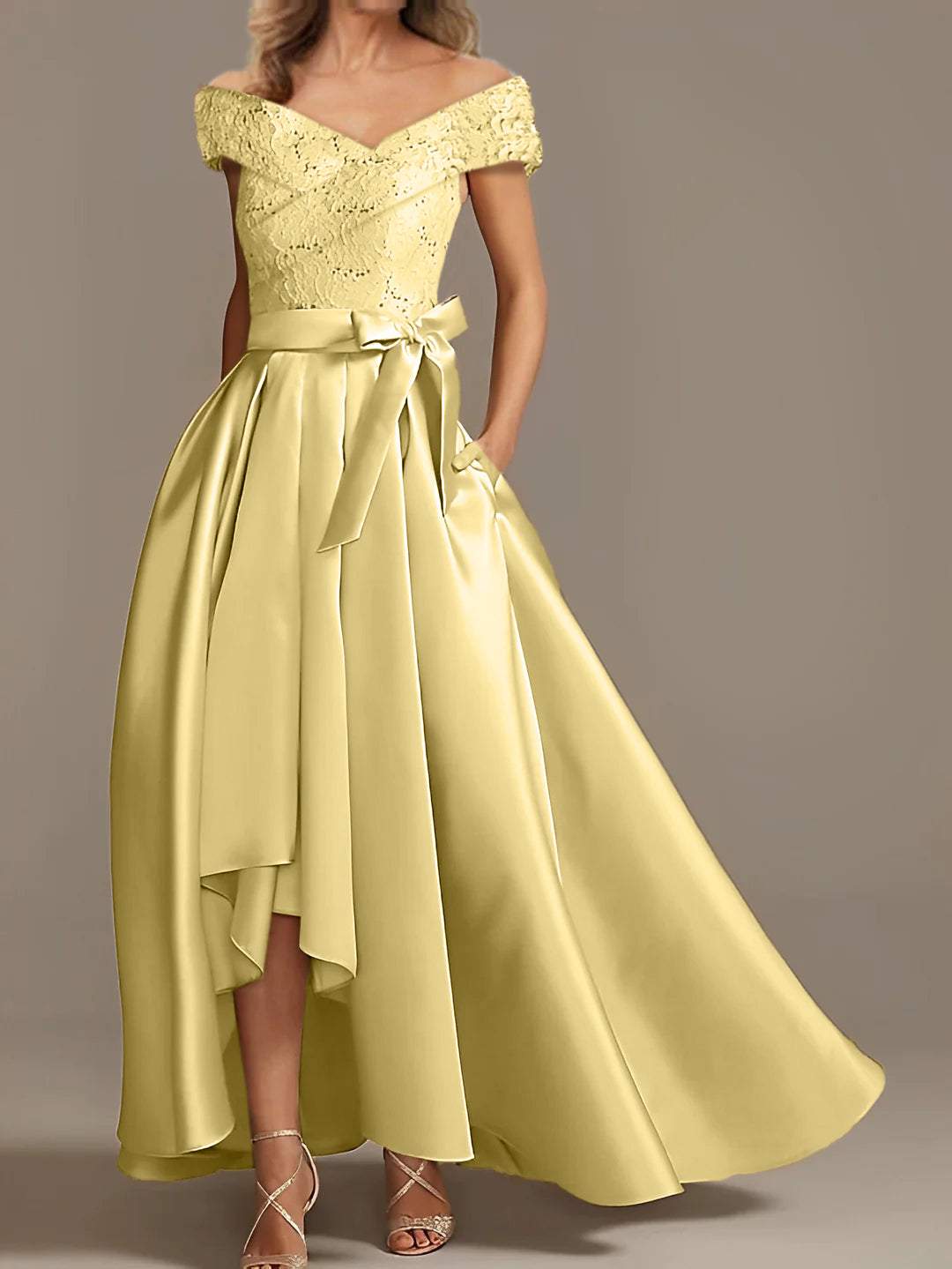 Off the Shoulder Asymmetrical A Line Mother of the Bride Dresses with Ruffles