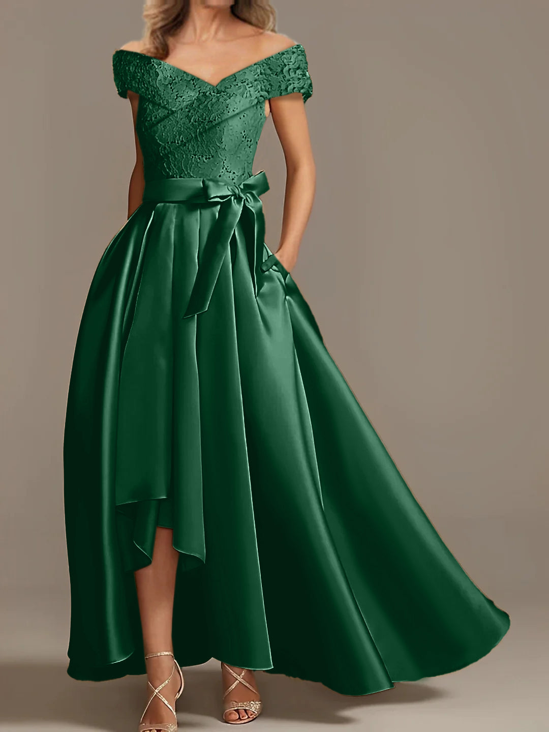 Off the Shoulder Asymmetrical A Line Mother of the Bride Dresses with Ruffles