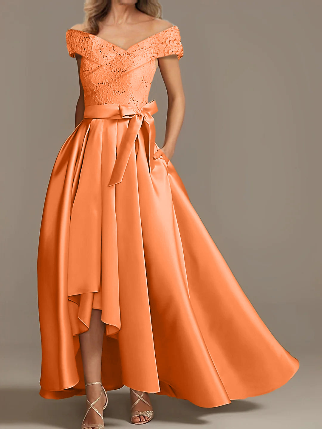 Off the Shoulder Asymmetrical A Line Mother of the Bride Dresses with Ruffles