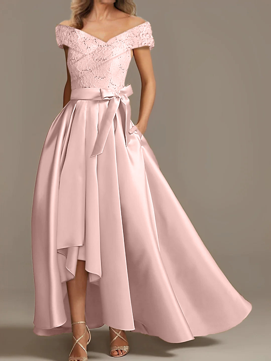 Off the Shoulder Asymmetrical A Line Mother of the Bride Dresses with Ruffles