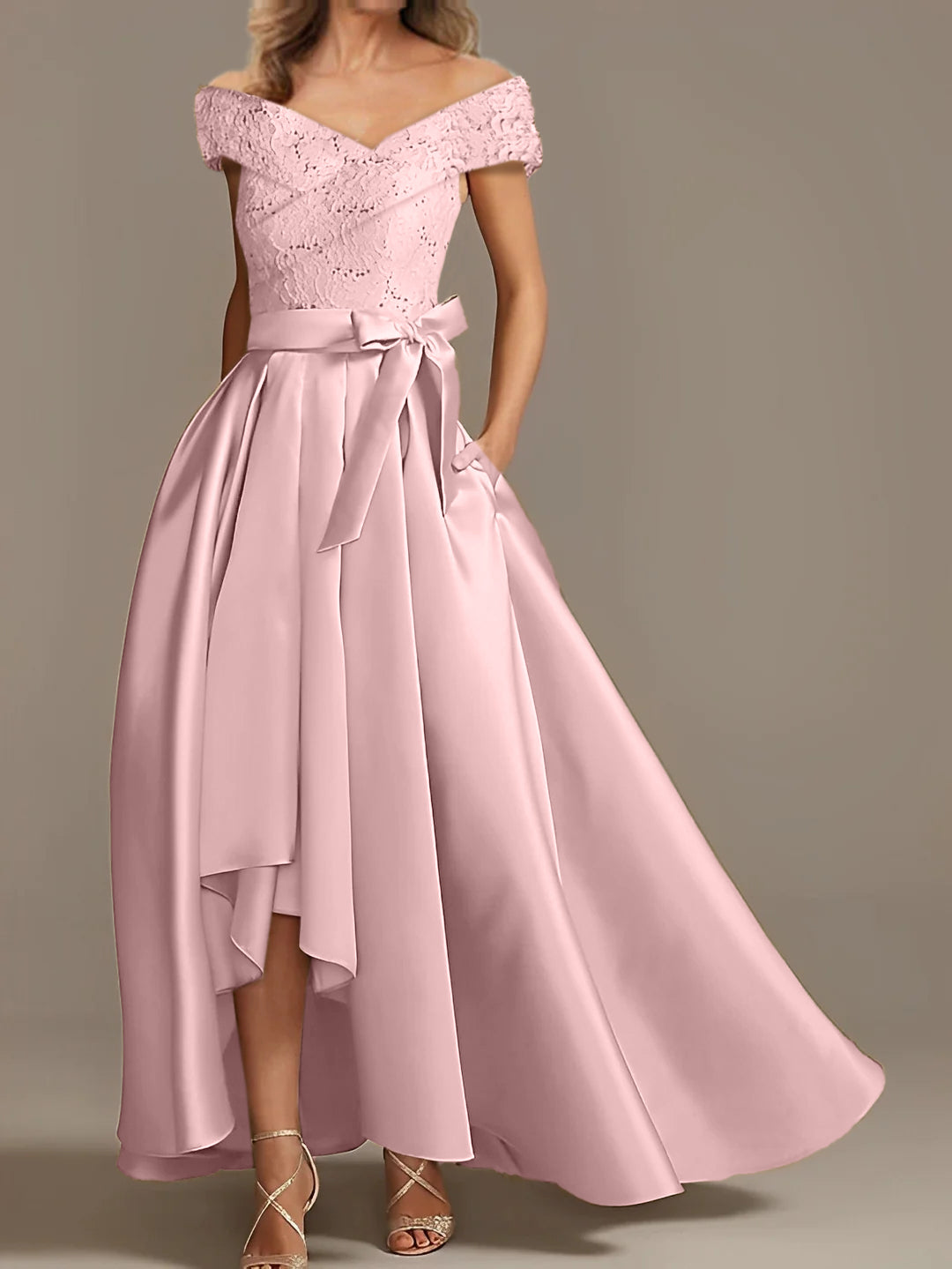 Off the Shoulder Asymmetrical A Line Mother of the Bride Dresses with Ruffles