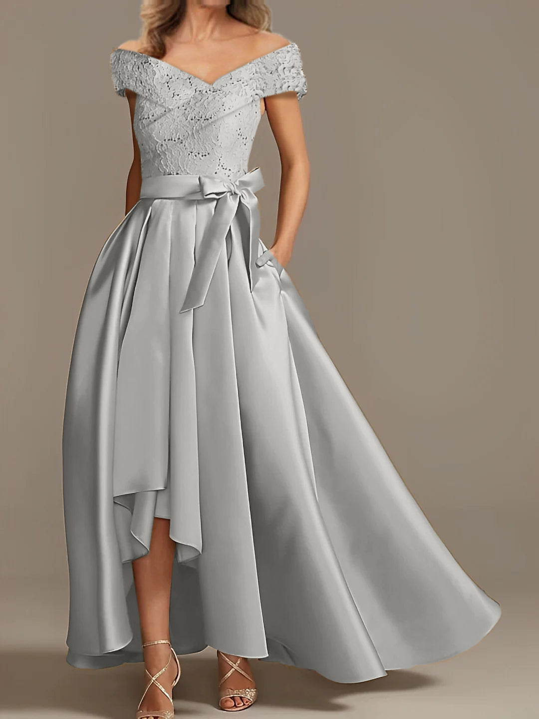 Off the Shoulder Asymmetrical A Line Mother of the Bride Dresses with Ruffles