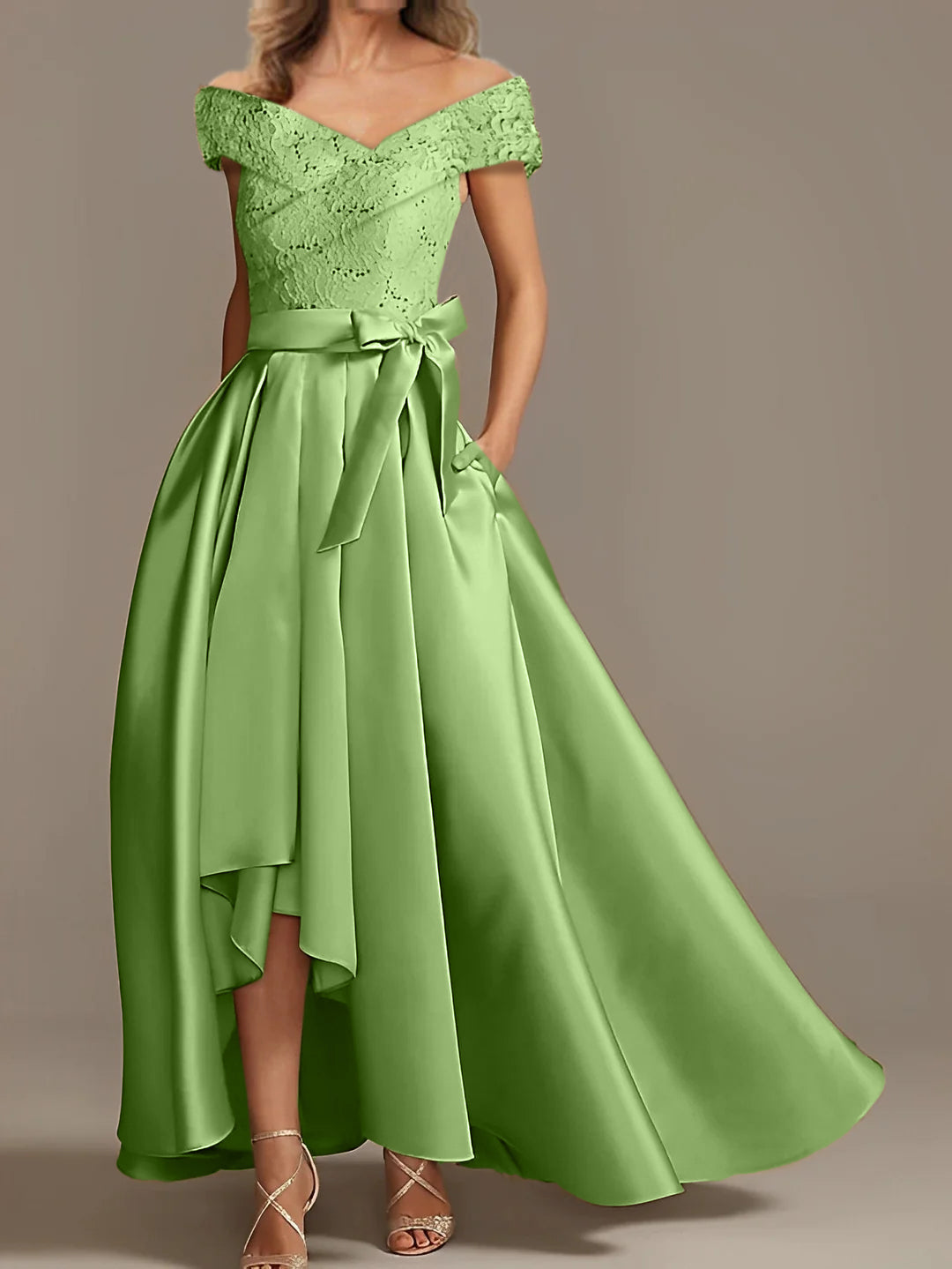 Off the Shoulder Asymmetrical A Line Mother of the Bride Dresses with Ruffles