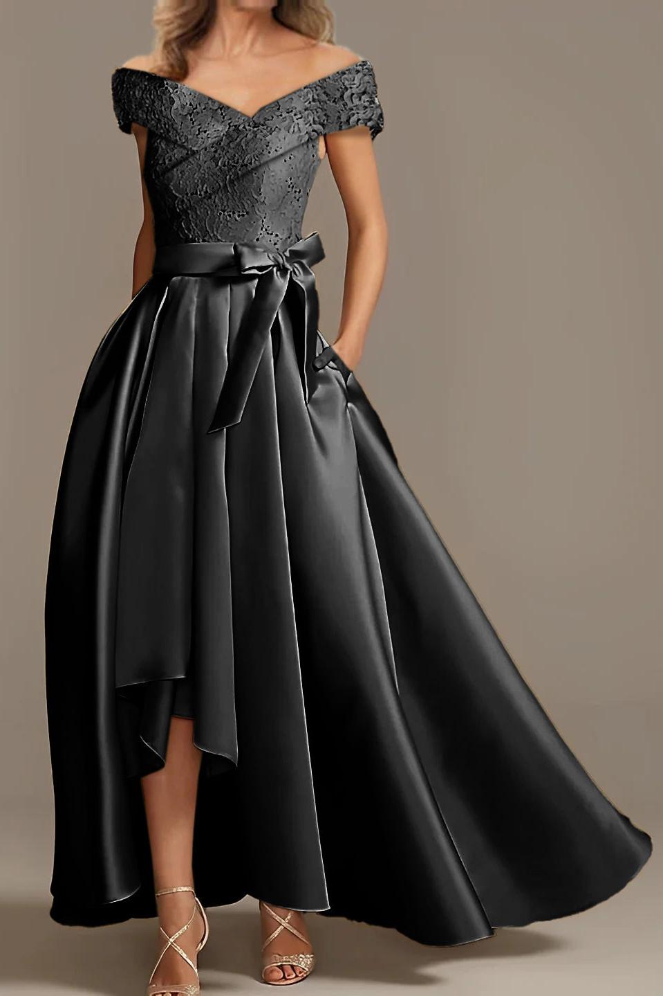 Off the Shoulder Asymmetrical A Line Mother of the Bride Dresses with Ruffles