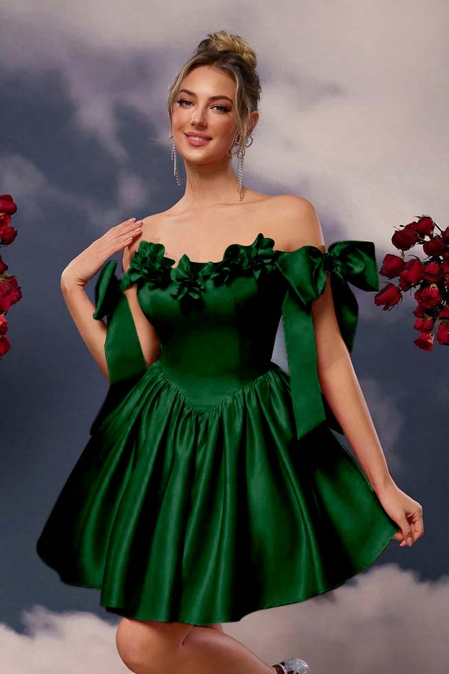 Off the Shoulder Homecoming Dress Sleeveless Short A Line Cocktail Dress With Pleated