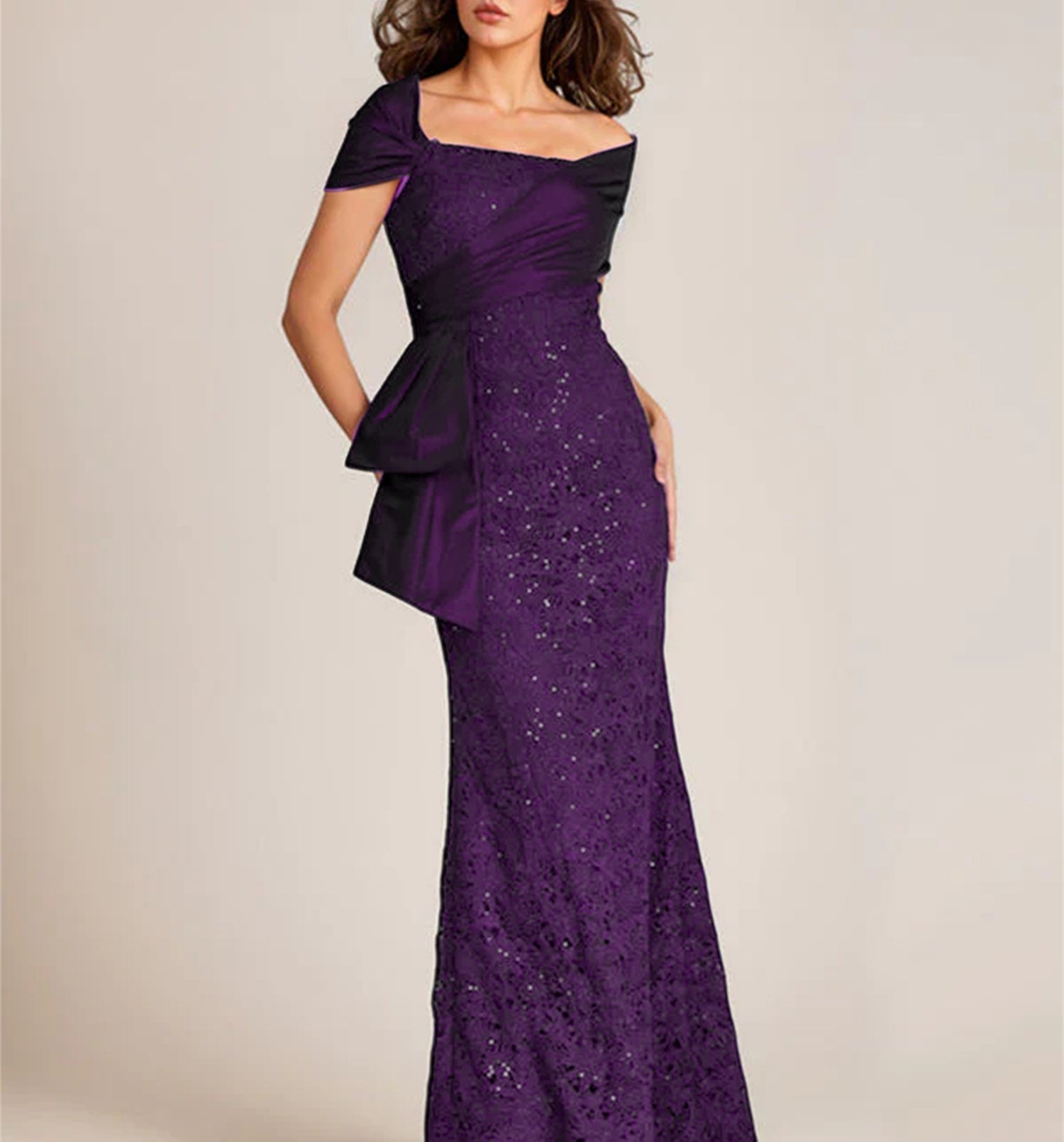 Off the Shoulder Lace Trumpet Mermaid Mother of the Bride Dresses Featuring Applique & Beading