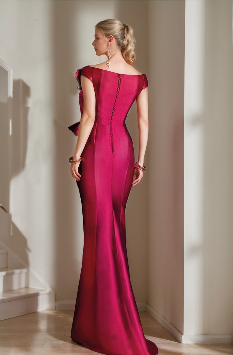 Off the Shoulder Mermaid Trumpet Mother of the Bride Dresses Featuring a High Split
