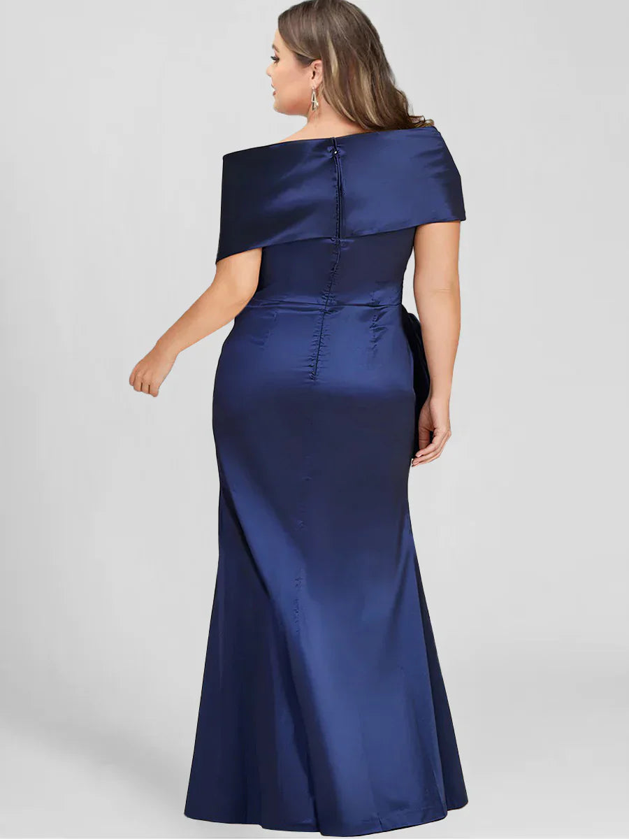 Off the Shoulder Plus Size Long Sheath Mother of the Bride Dresses