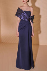 Off the Shoulder Ruched Sheath Column Dresses for the Mother of the Bride