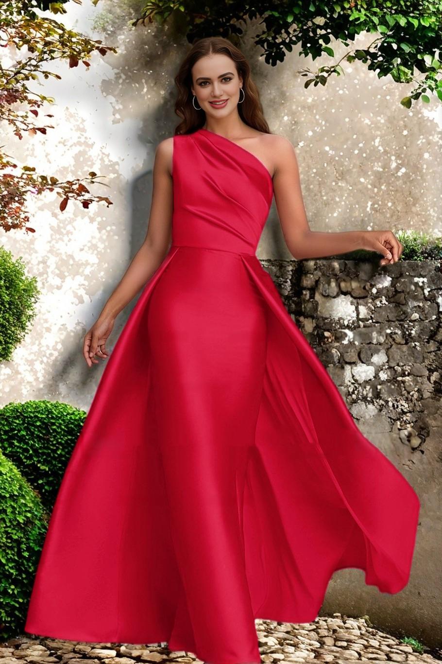 one shoulder wedding guest dress One-Shoulder Dress: Mac Duggal 49523 Sage / 0 One Shoulder Flowing Ribbons Knit Sleeveless Wedding