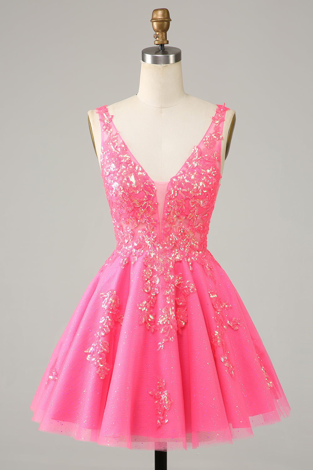 Orange Homecoming Dress A-Line Spaghetti Straps Short Cocktail Dresses with Sequin