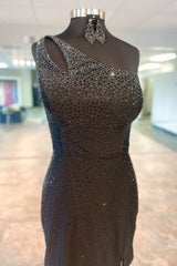 Orange Homecoming Dress One Shoulder Sequin Tight Short Prom Dress