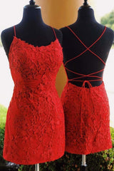 Orange Homecoming Dress Short Tight Prom Dress with Lace Beading