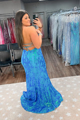 Orange Prom Dress Sequin Sweetheart Lace Up Back Long Evening Dress