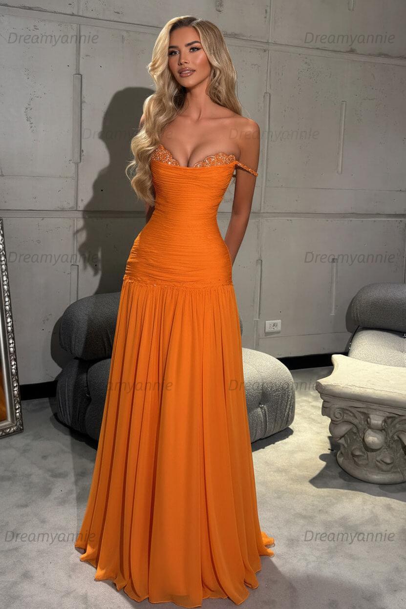 Dreamyannie Mint Green Off The Shoulder Prom Dress A Line Formal Evening Gown