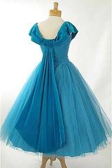 Peacock Blue Homecoming Dress Square Neck A Line Prom Dress